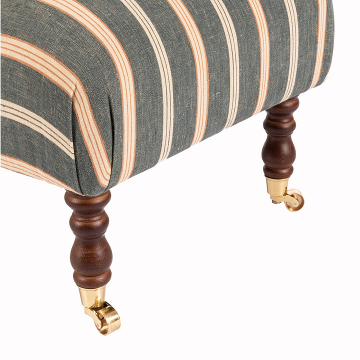 Hudson Stool - Oregon Stripes Washed Linen
