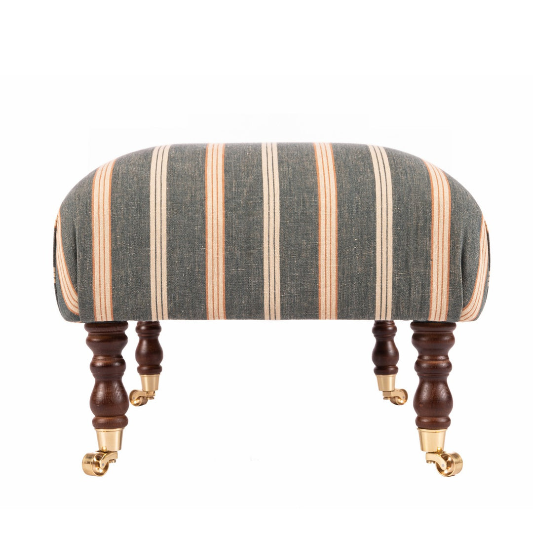 Hudson Stool - Oregon Stripes Washed Linen