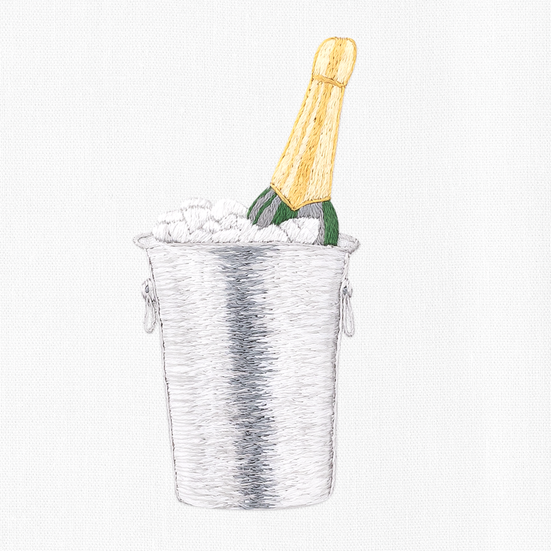 Champagne On Ice Cotton Embroidered Hand Towel