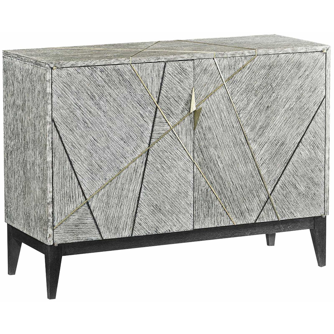Dark French Oak Geometric Storage Cabinet