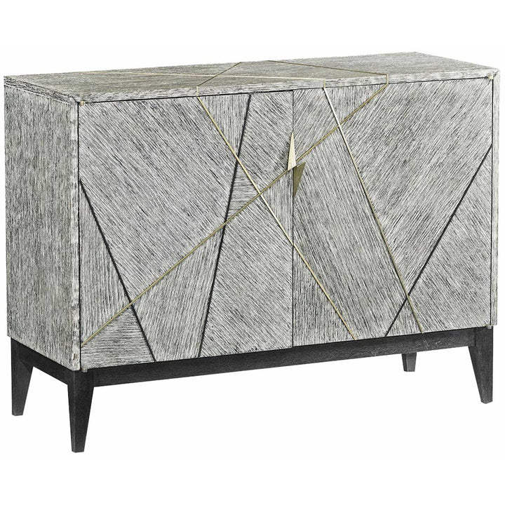 Dark French Oak Geometric Storage Cabinet