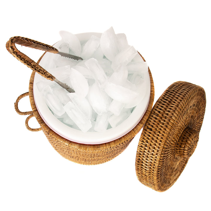 Rattan Ice Bucket - Honey Brown