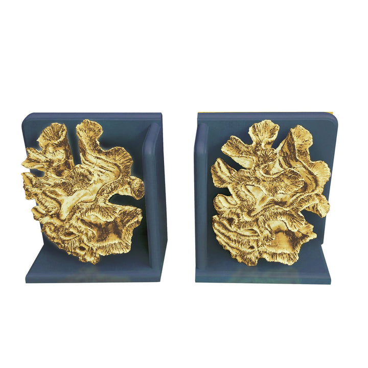 Gold Coral Book Ends