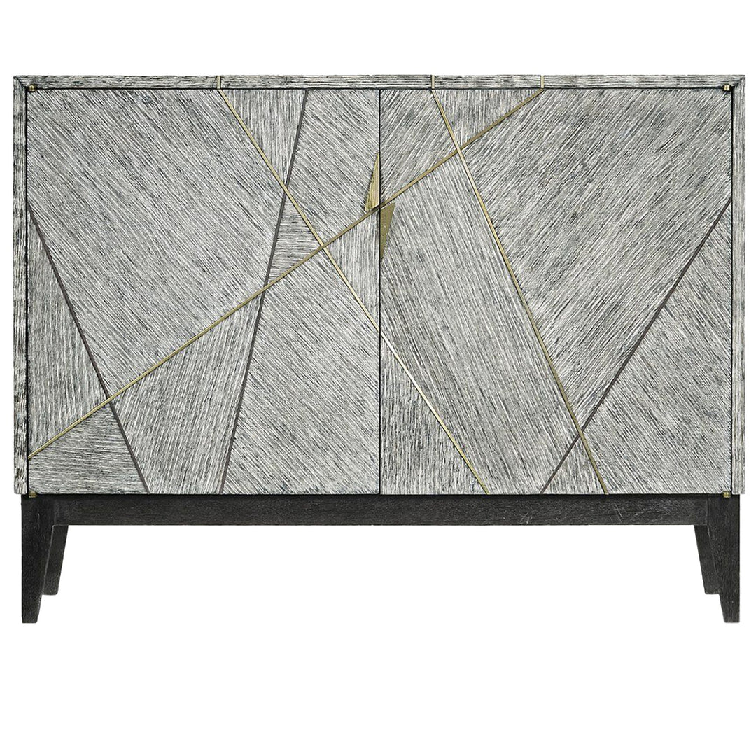 Dark French Oak Geometric Storage Cabinet