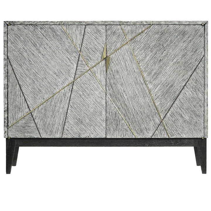 Dark French Oak Geometric Storage Cabinet