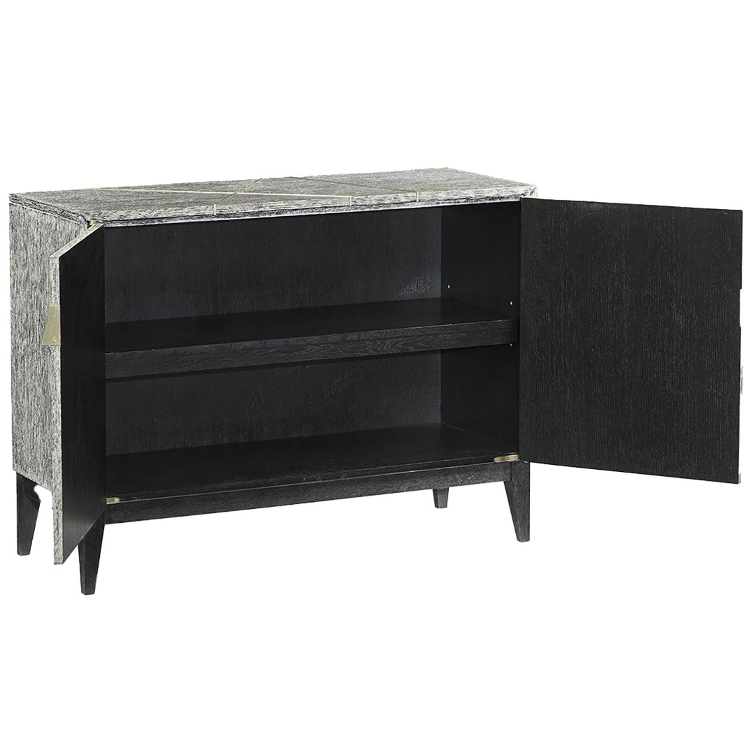 Dark French Oak Geometric Storage Cabinet