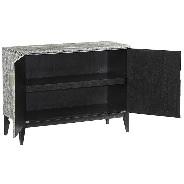 Dark French Oak Geometric Storage Cabinet