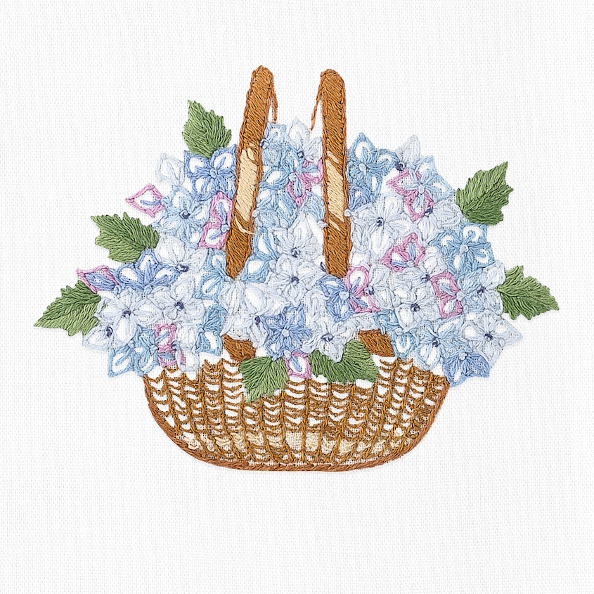 Nantucket Basket Cotton Embroidered Hand Towel