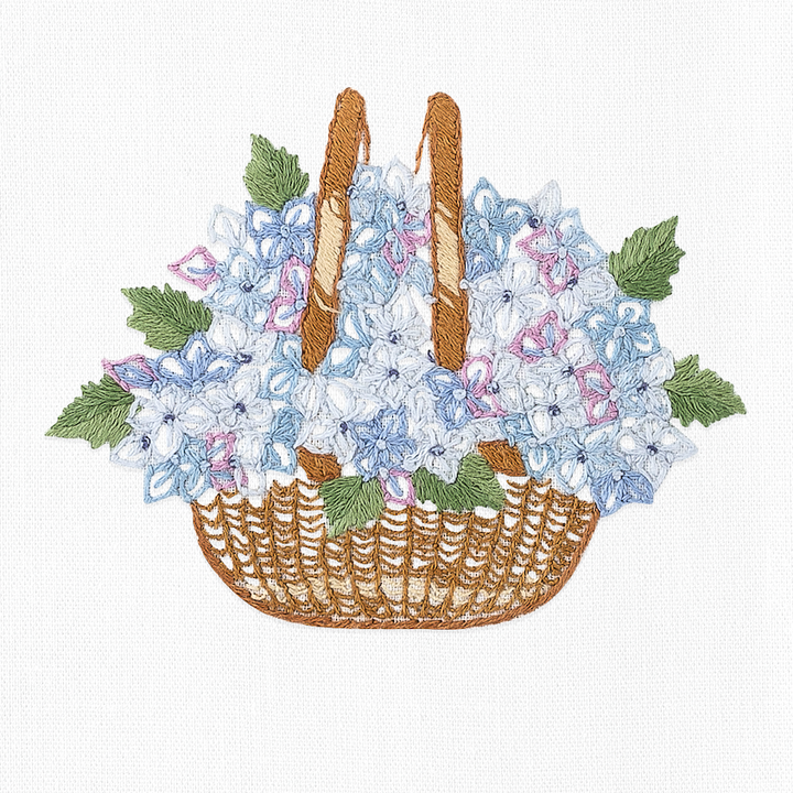 Nantucket Basket Cotton Embroidered Hand Towel