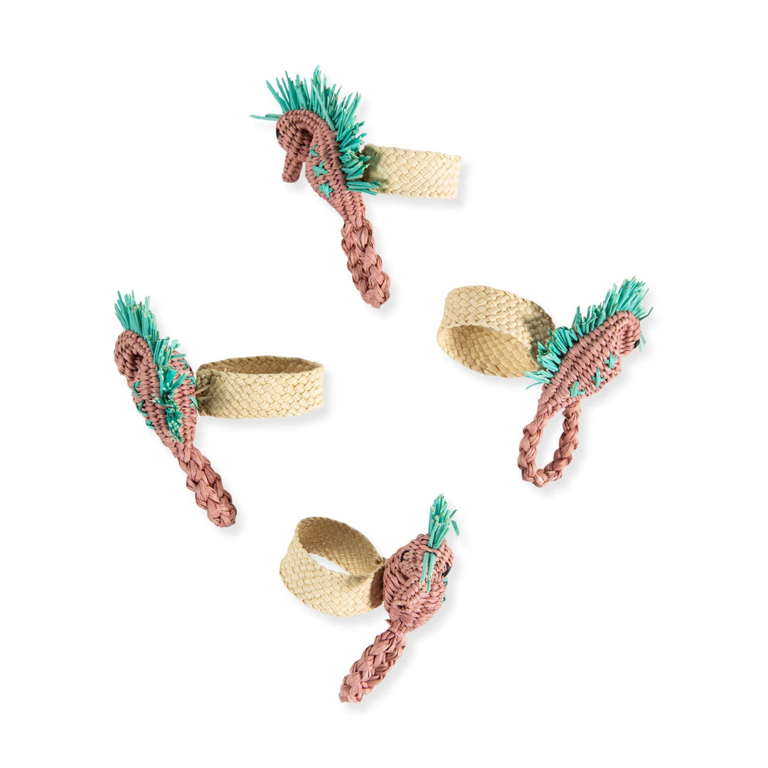 Seahorse Raffia Napkin Ring - Set of 4