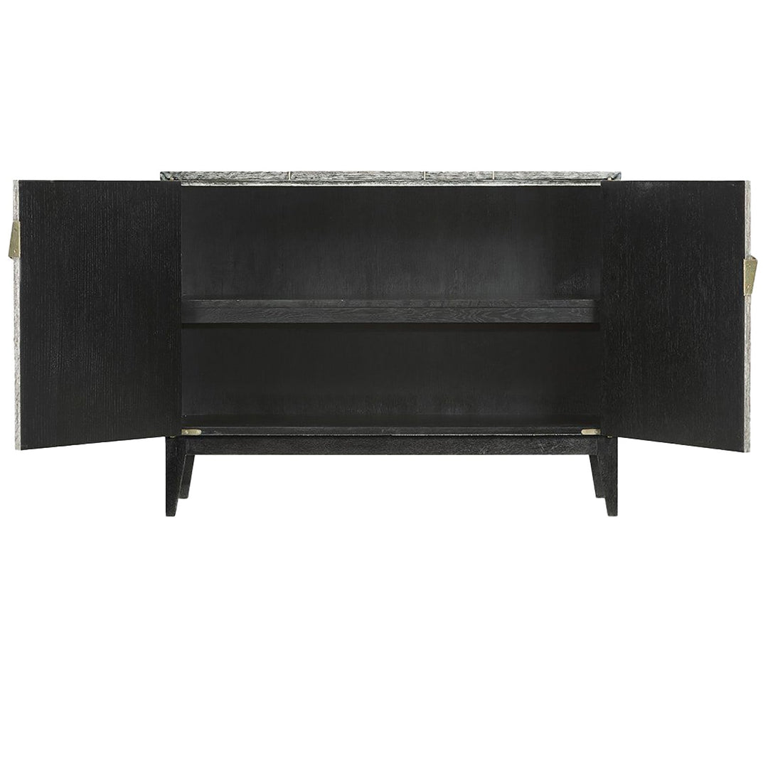 Dark French Oak Geometric Storage Cabinet