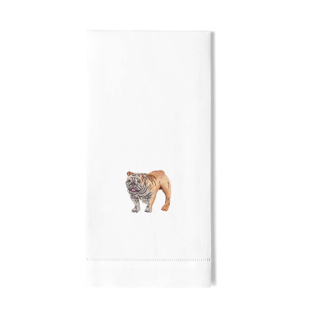 Bulldog Cotton Embroidered Hand Towel