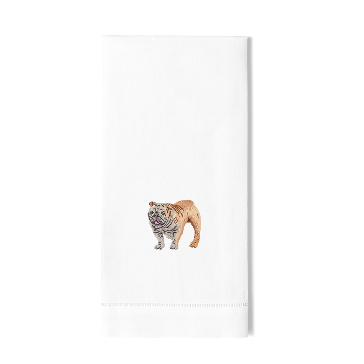 Bulldog Cotton Embroidered Hand Towel
