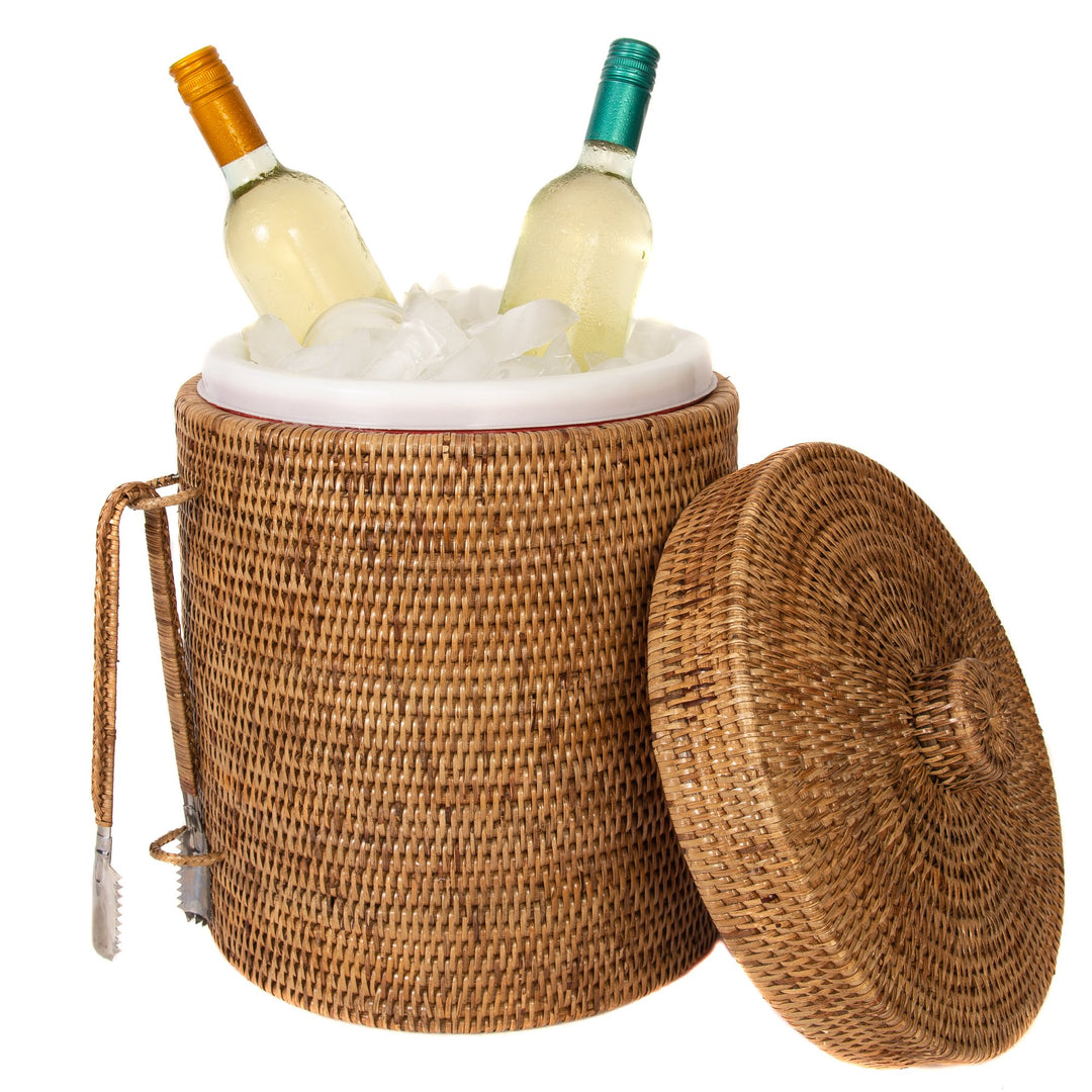 Rattan Ice Bucket - Honey Brown