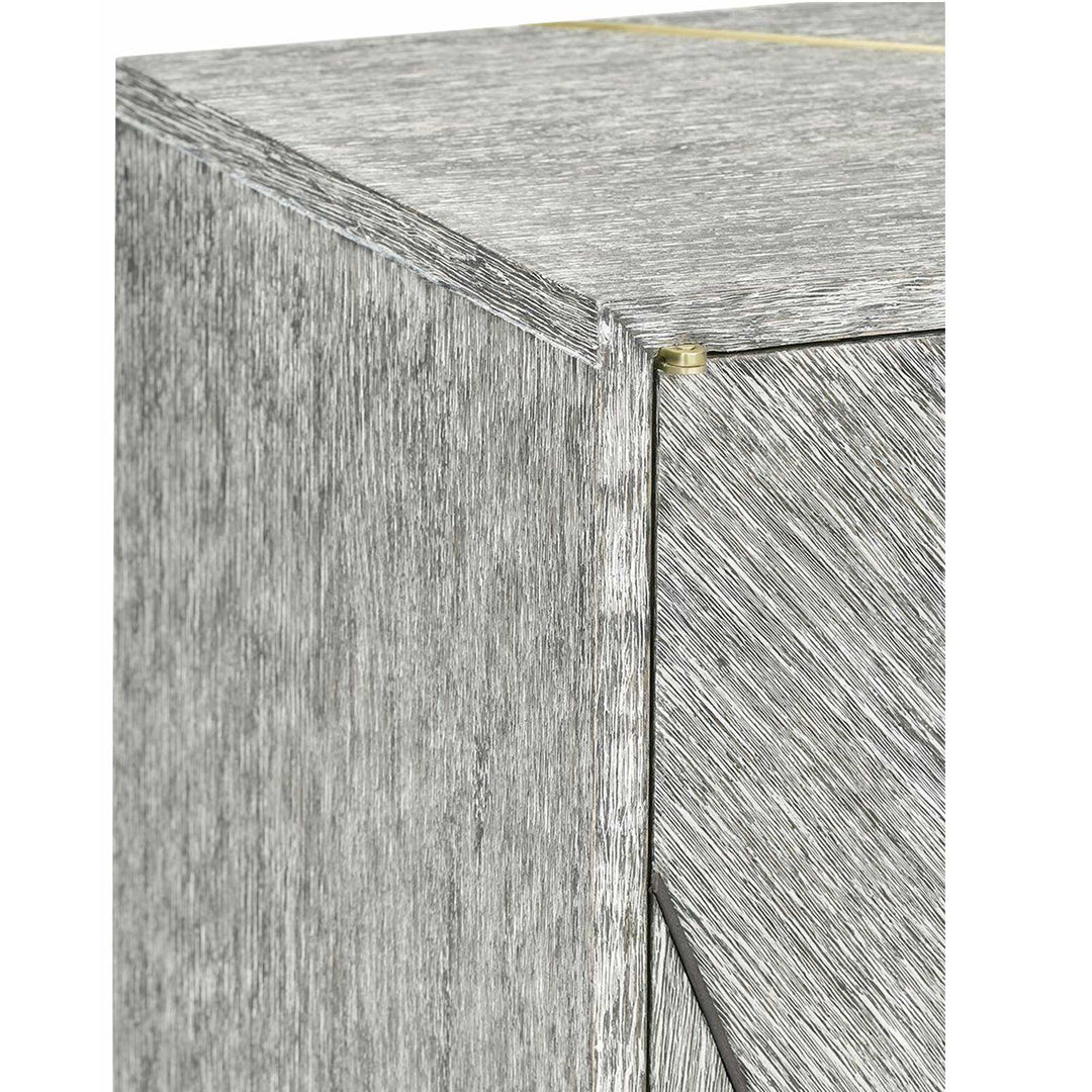 Dark French Oak Geometric Storage Cabinet