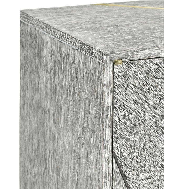 Dark French Oak Geometric Storage Cabinet