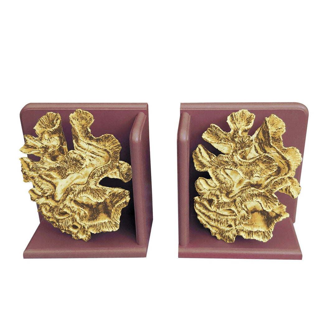 Gold Coral Book Ends