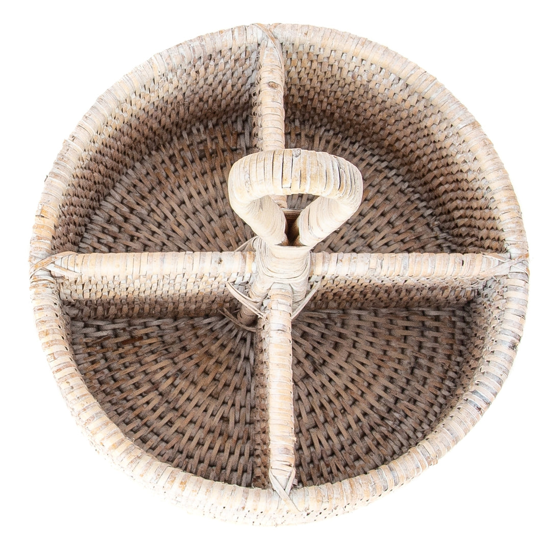 Rattan Cutlery Holder - Whitewash