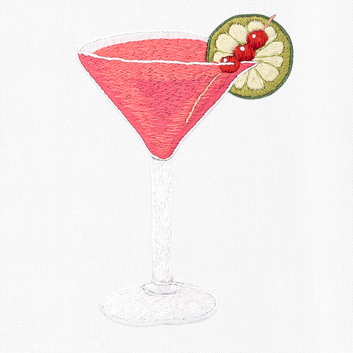 Cosmopolitan Cocktail Cotton Embroidered Hand Towel