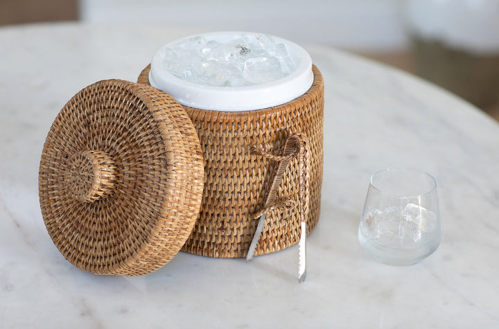 Rattan Bucket With Tongs
