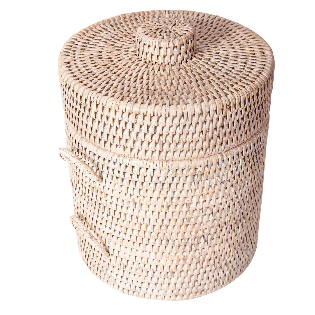 Rattan Ice Bucket - Whitewash