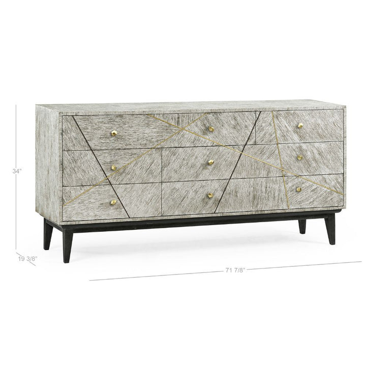 Light French Oak Geometric Chest Of Drawers