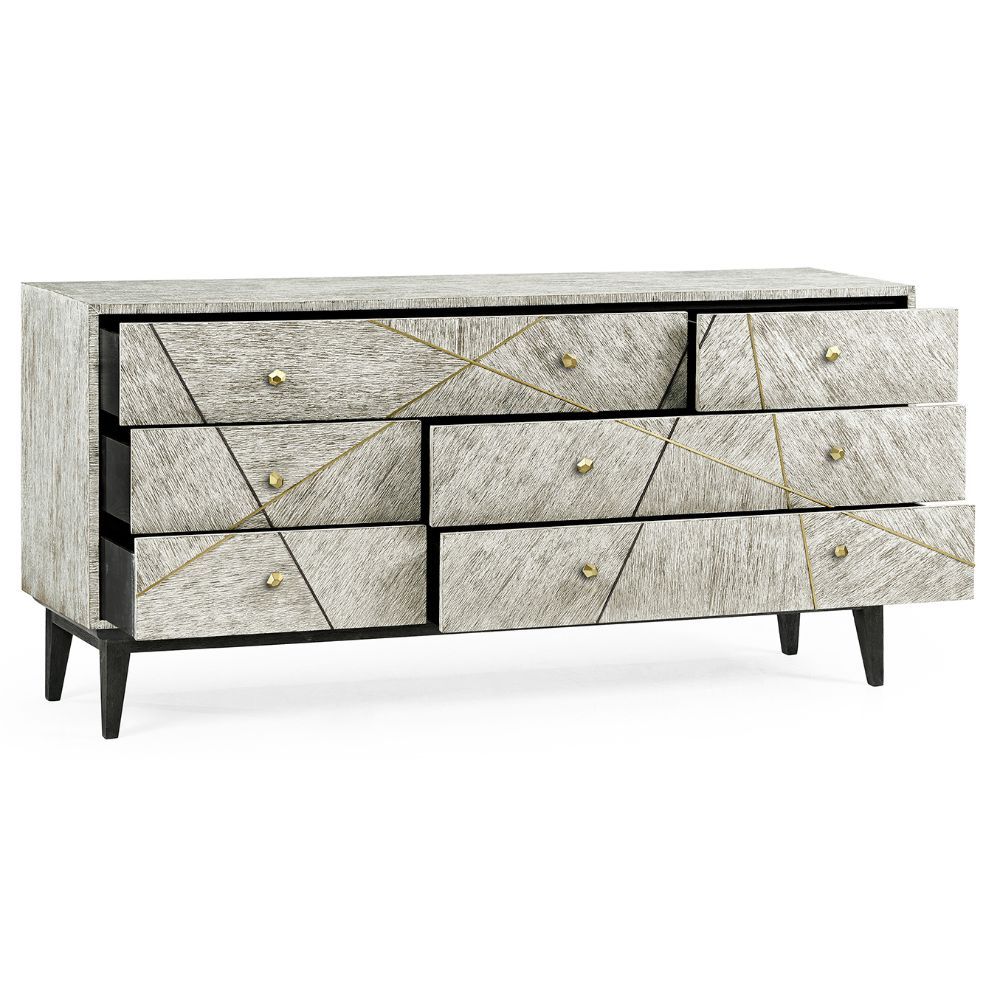 Light French Oak Geometric Chest Of Drawers