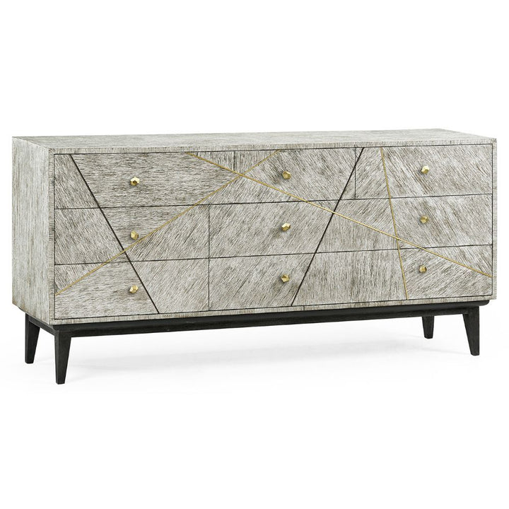 Light French Oak Geometric Chest Of Drawers