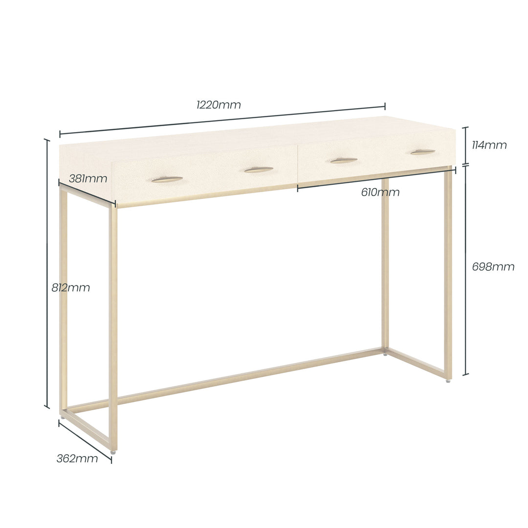 Hampton Console Table - Cream Shagreen