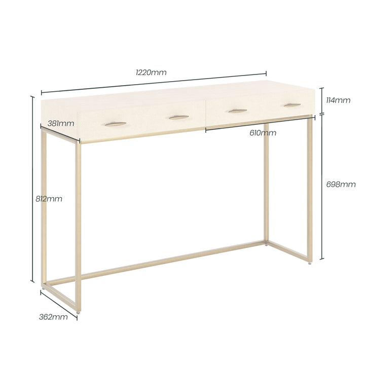 Hampton Console Table - Cream Shagreen