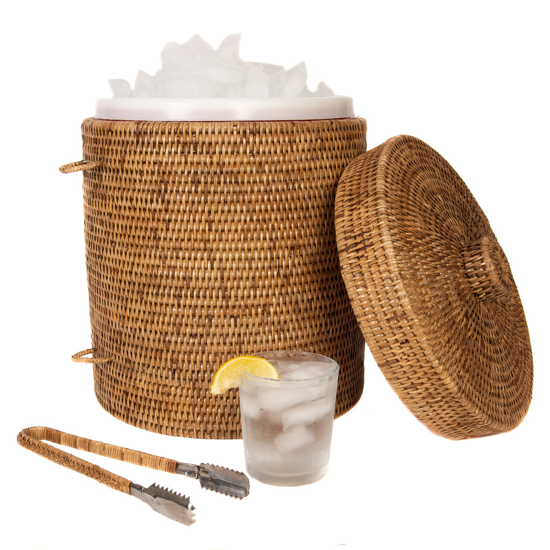 Rattan Ice Bucket - Honey Brown