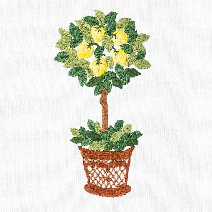 Lemon Tree Cotton Embroidered Hand Towel
