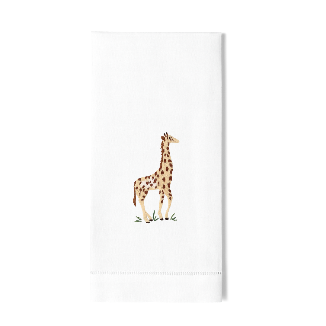 Giraffe Cotton Embroidered Hand Towel