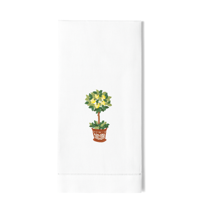 Lemon Tree Cotton Embroidered Hand Towel