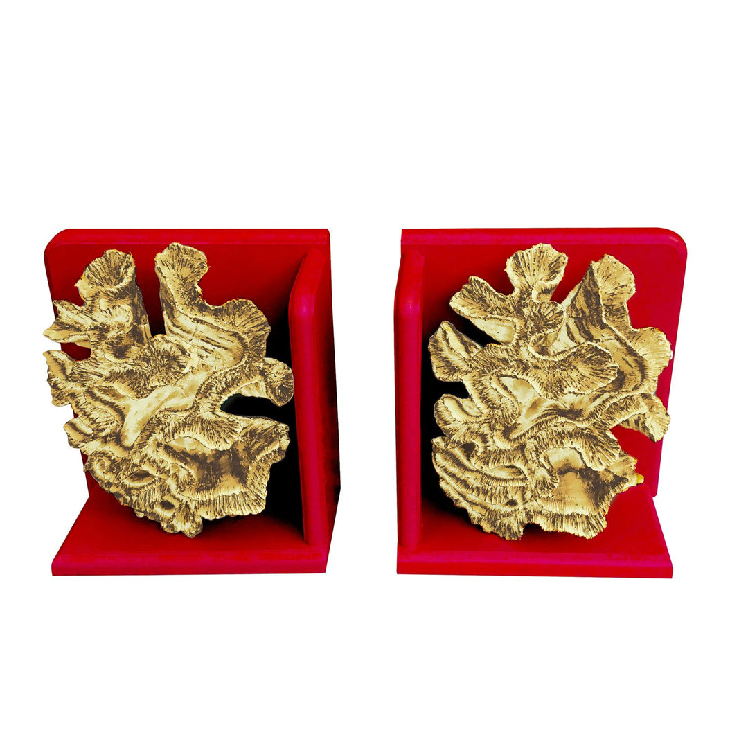 Gold Coral Book Ends