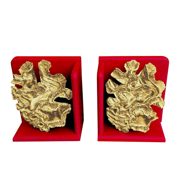 Gold Coral Book Ends