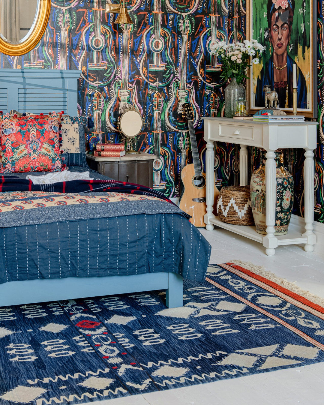 Kapadokia Indigo Wool Kilim Rug