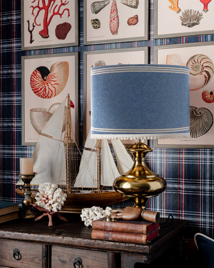 Katalin Blue Linen Lampshade