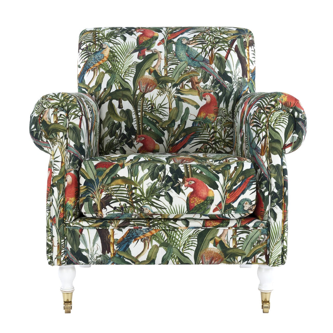 Kingston Armchair - Parrots Of Brazil Linen