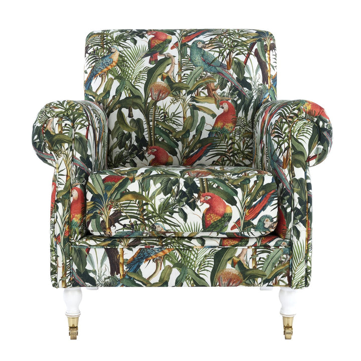 Kingston Armchair - Parrots Of Brazil Linen