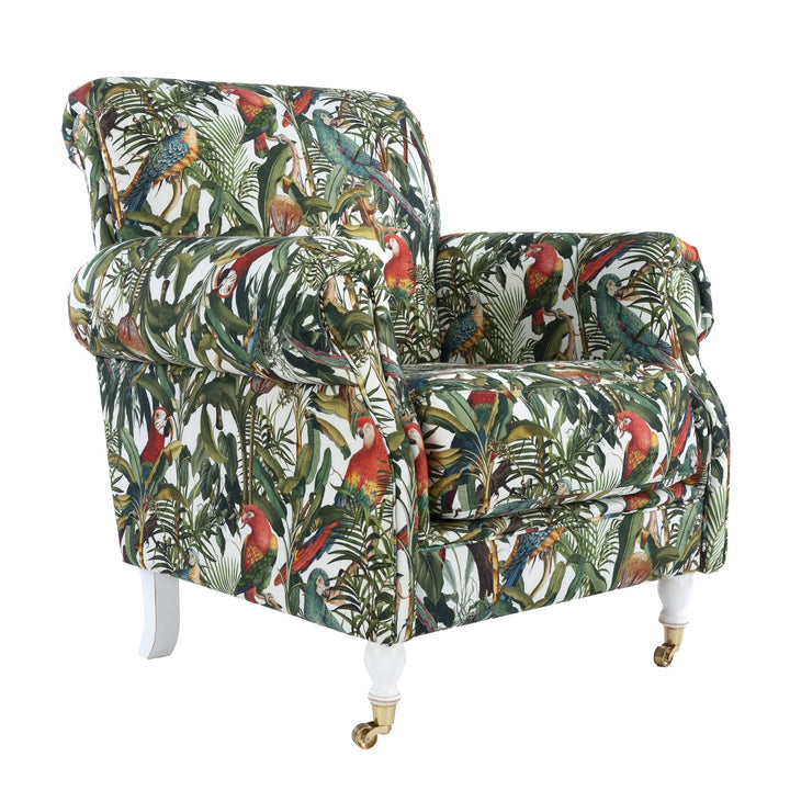 Kingston Armchair - Parrots Of Brazil Linen
