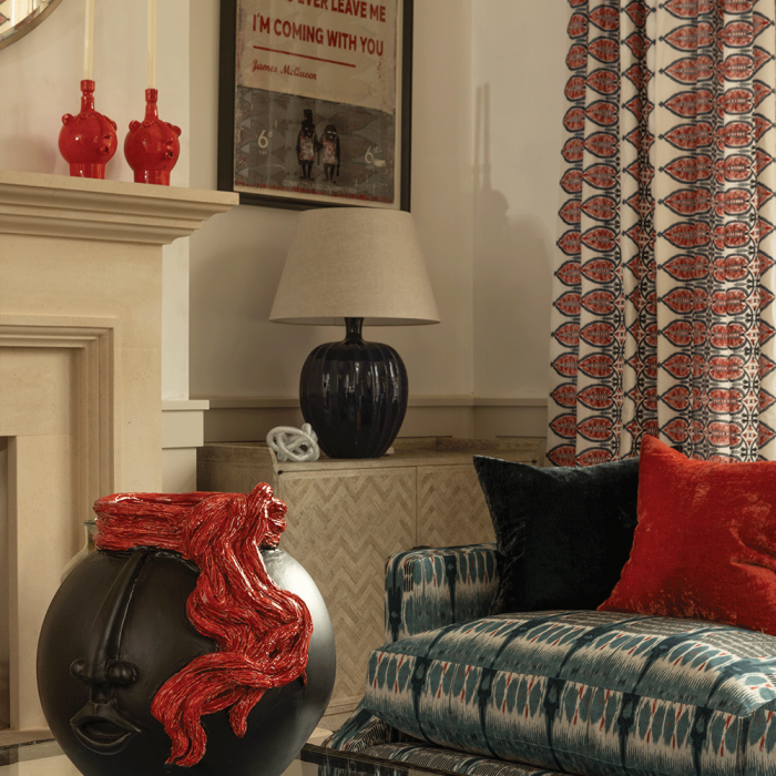 Kristiana Ceramic Table Lamp - Indigo | William Yeoward