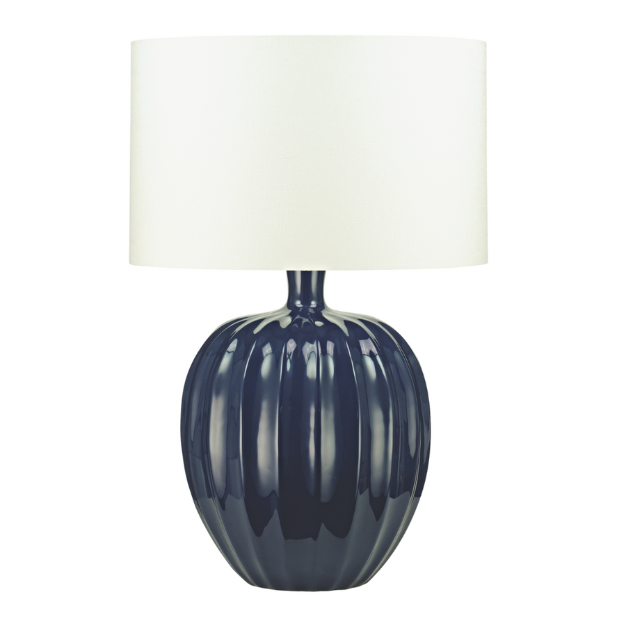 Kristiana Ceramic Table Lamp - Indigo | William Yeoward