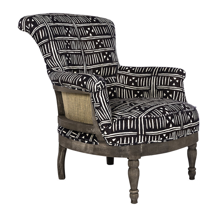 Louis Deconstructed Armchair - Bogolanfini Linen