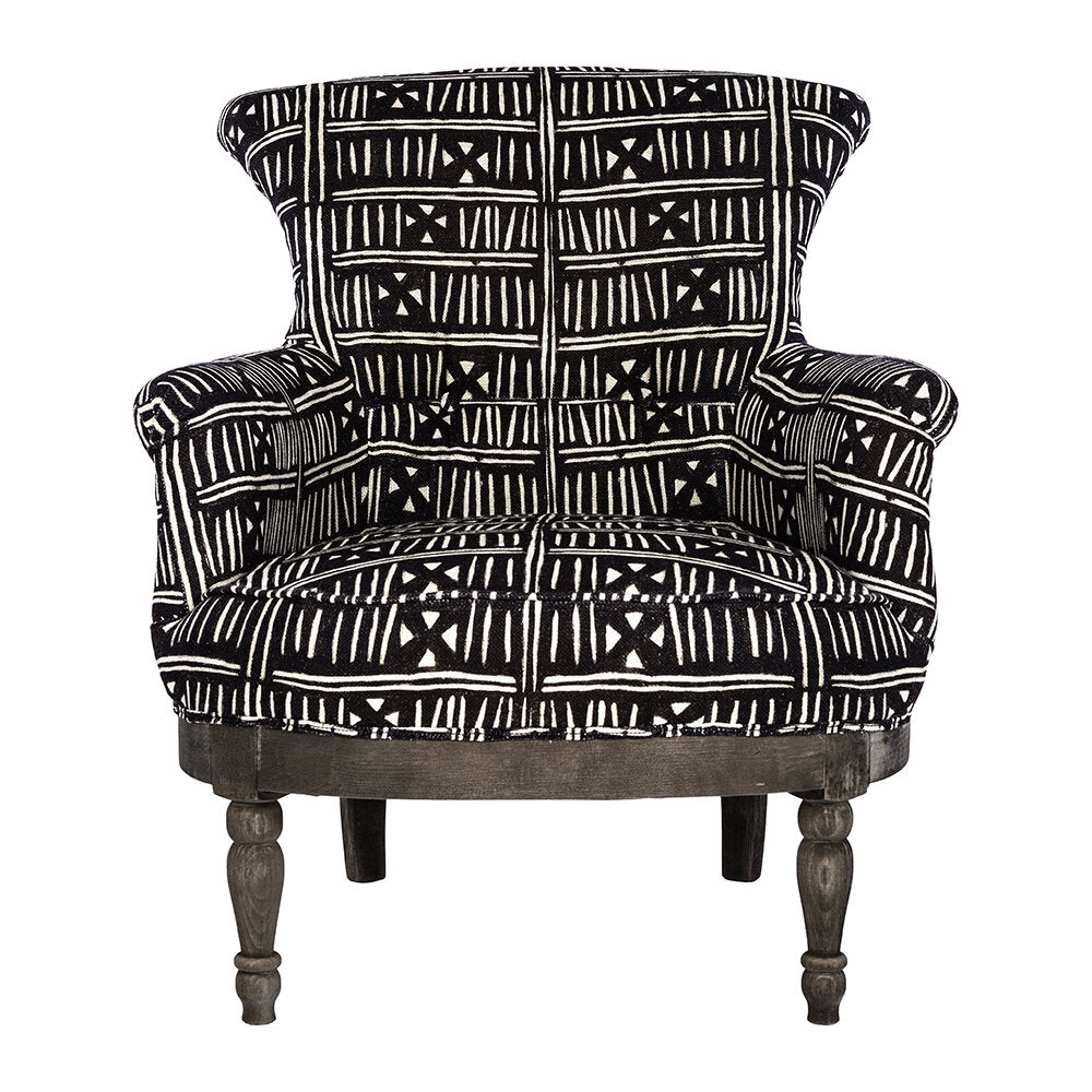 Louis Deconstructed Armchair - Bogolanfini Linen