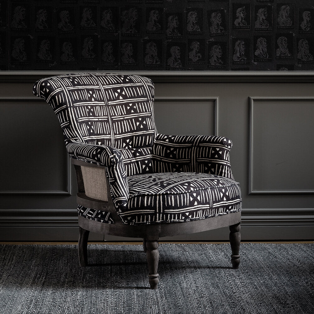 Louis Deconstructed Armchair - Bogolanfini Linen