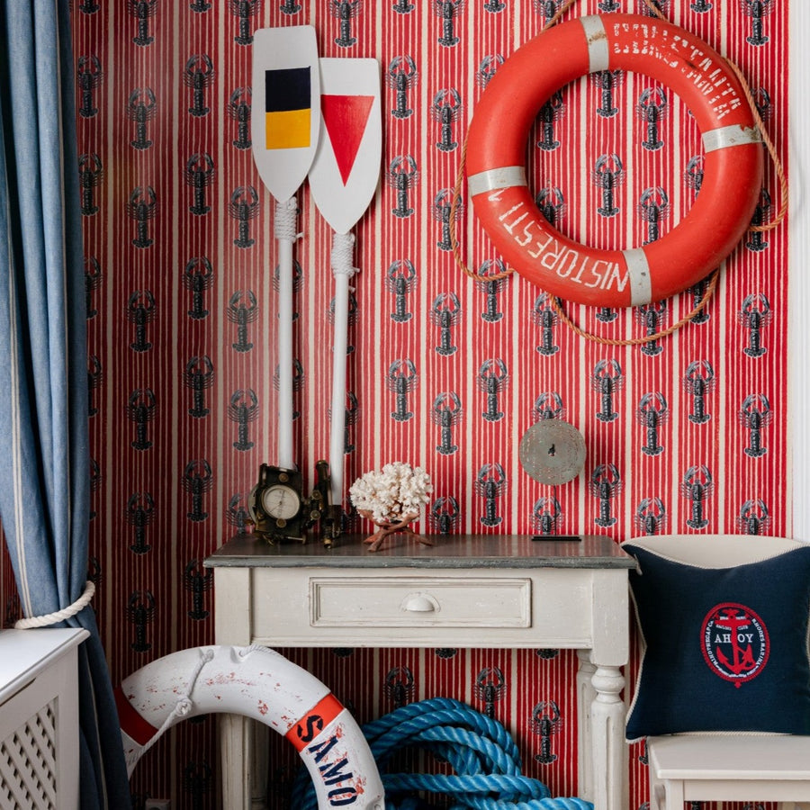 Mediterranean Lobsters Red Wallpaper