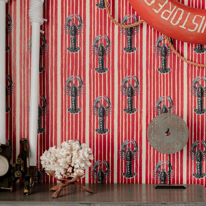 Mediterranean Lobsters Red Wallpaper