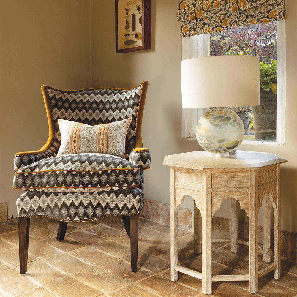 Nyla Crystal Glass Table Lamp - Sage