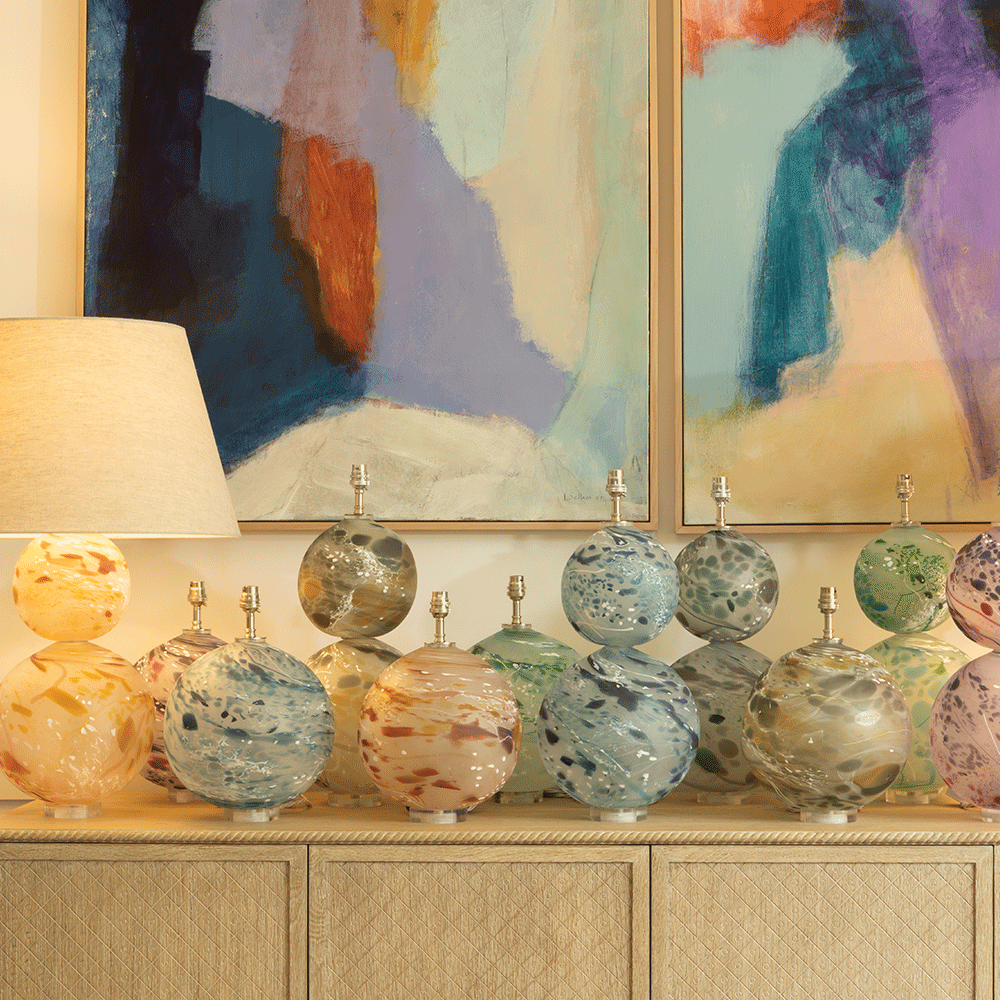 Nyla Crystal Glass Table Lamps | William Yeoward